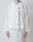 White frilled shirt / Pre-order