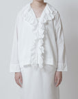 White frilled shirt / Pre-order