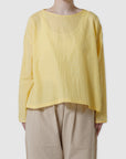 Gingham simple wide blouse / Pre-order