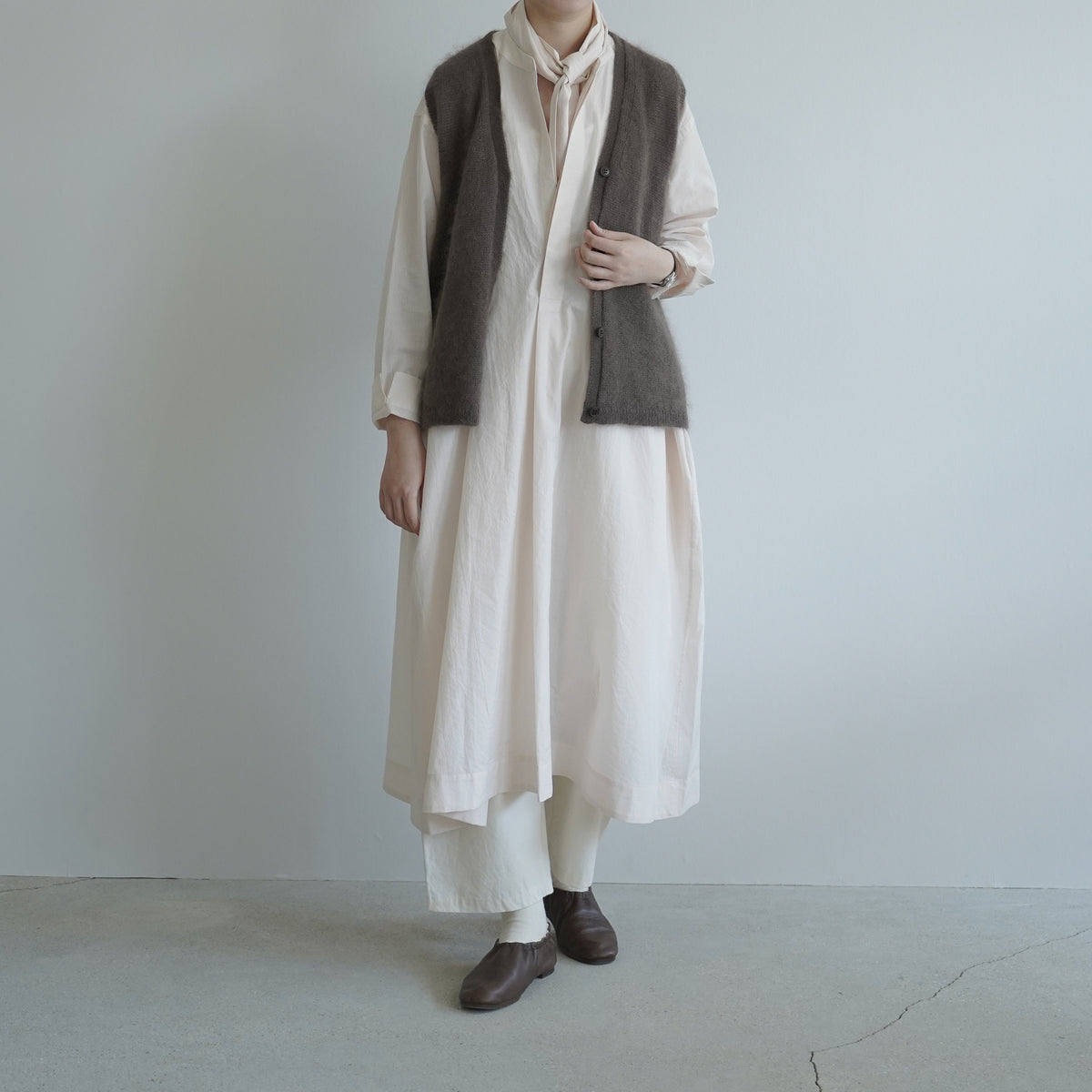 Check fly front tunic / Pre-order