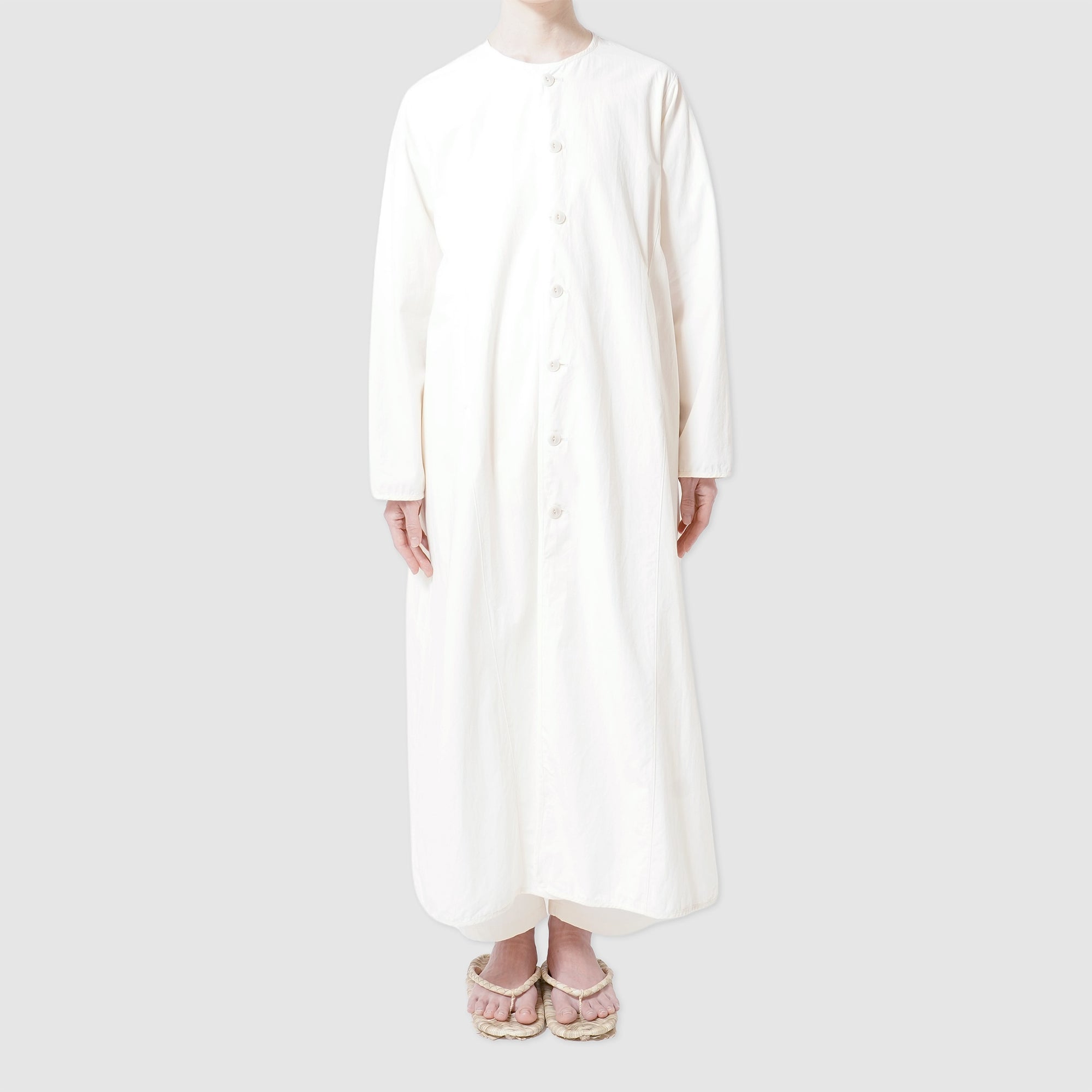 Cotton long simple coat / Pre-order