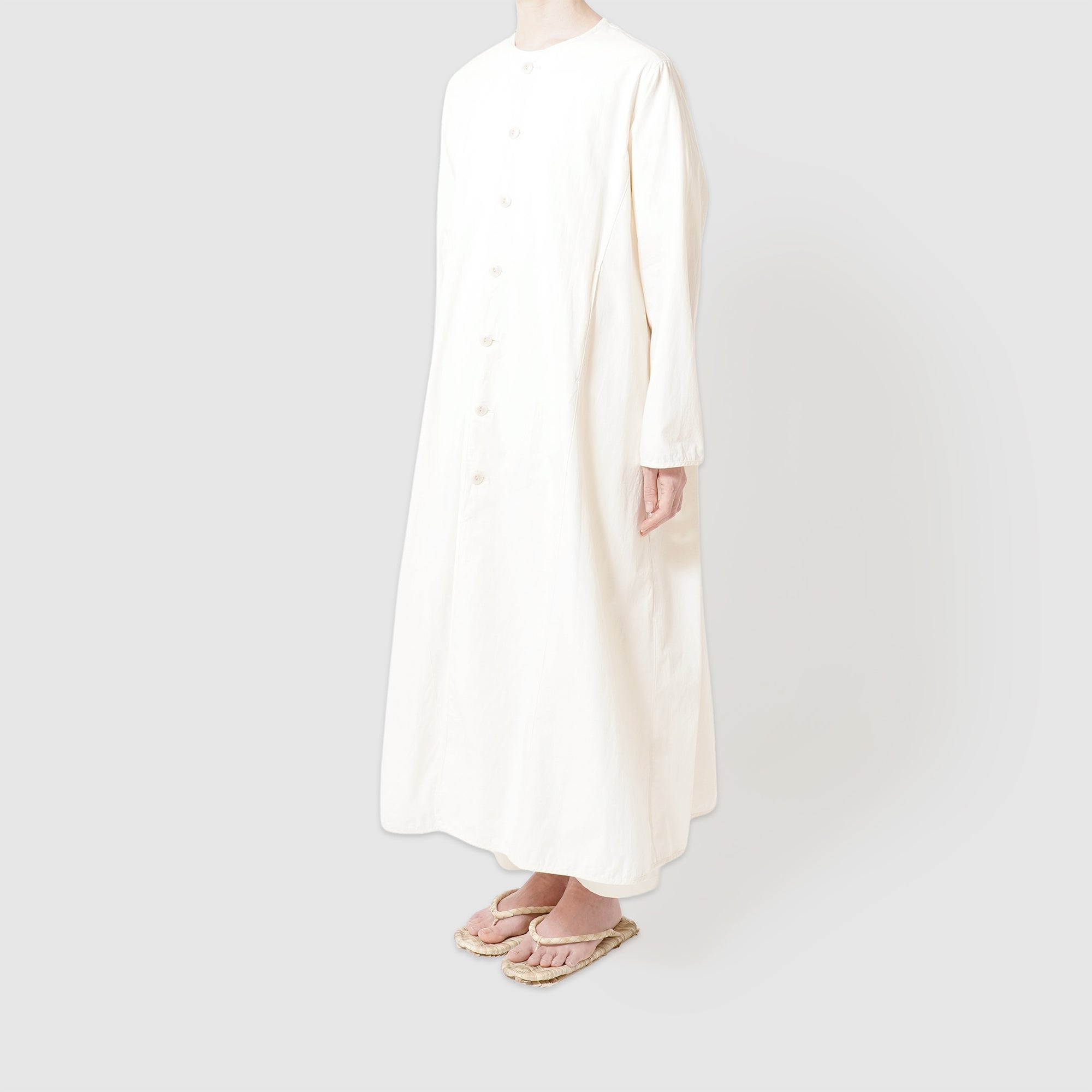 Cotton long simple coat / Pre-order
