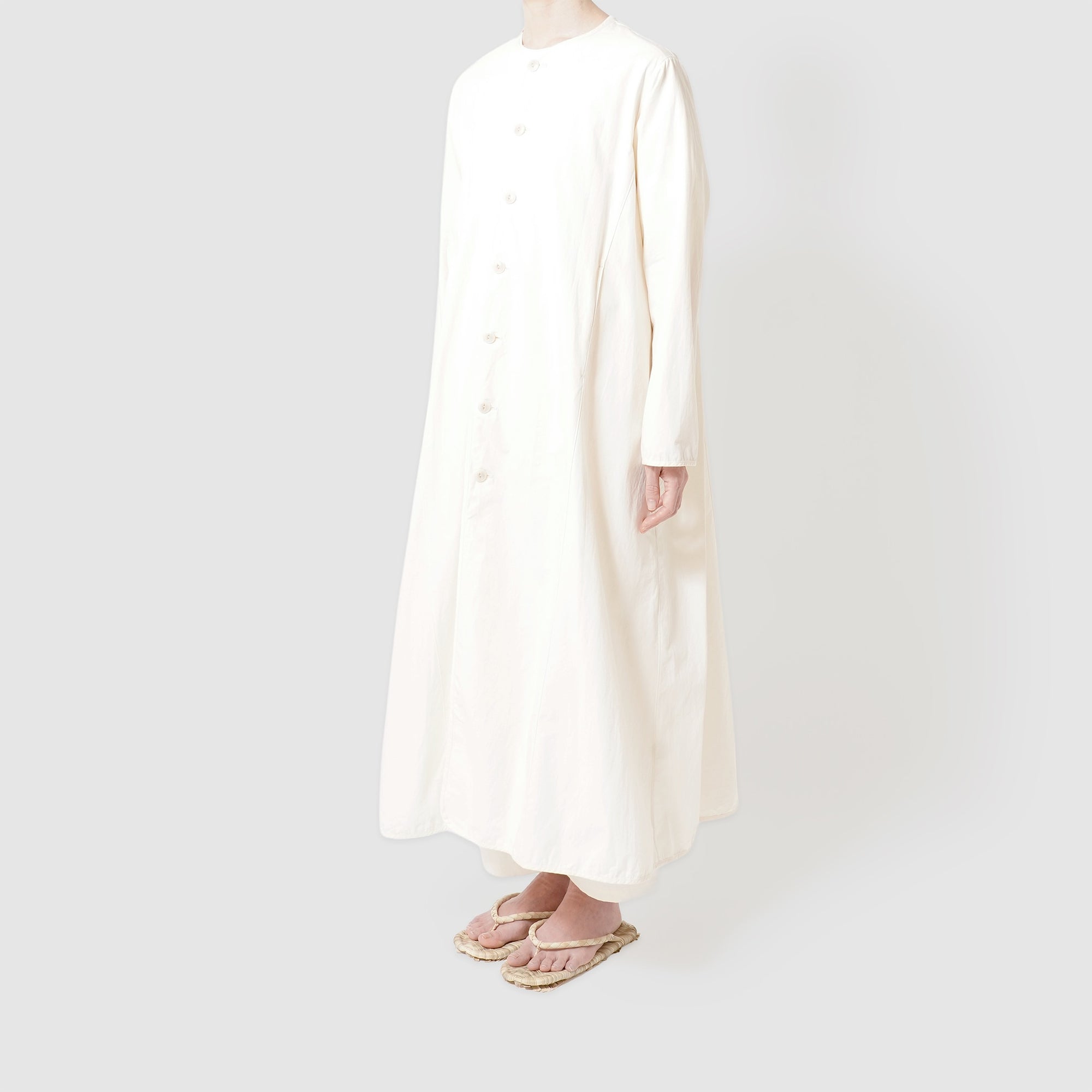 Cotton long simple coat / Pre-order
