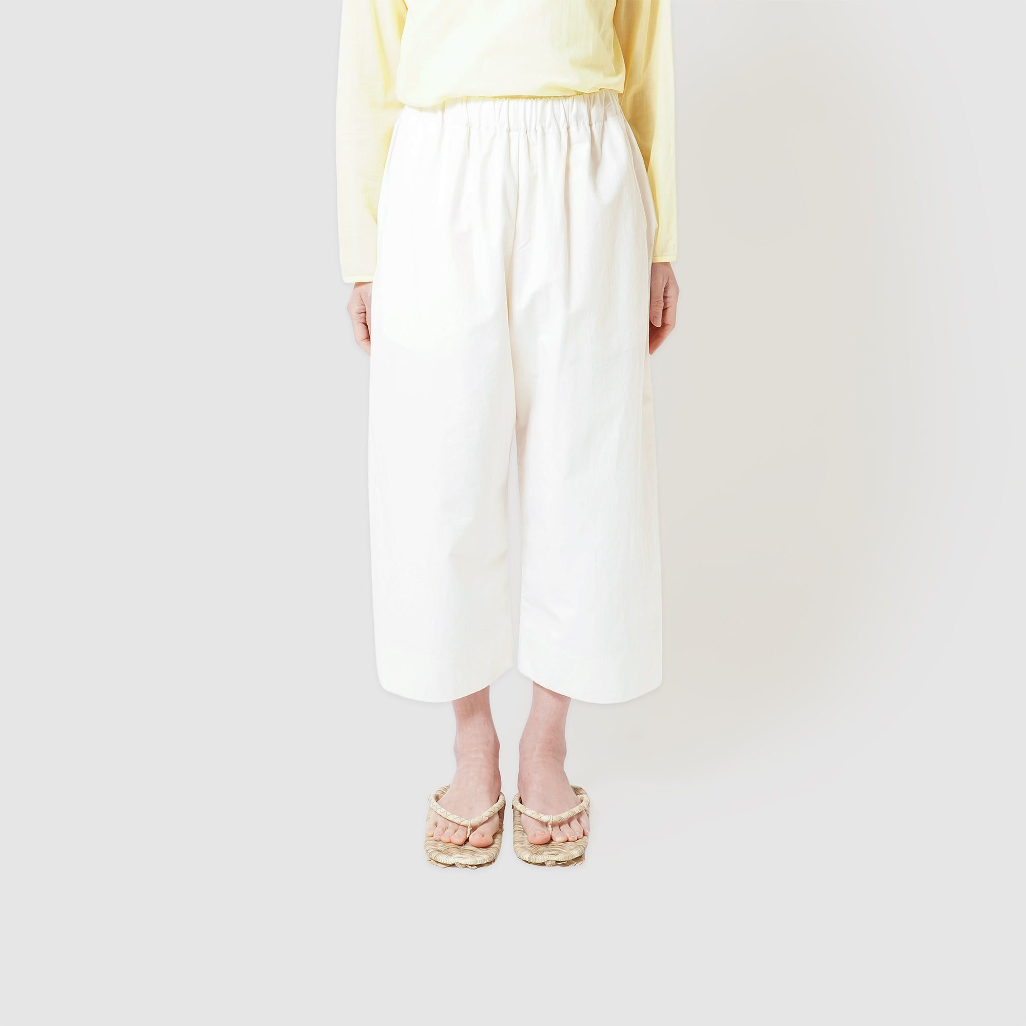 Cotton wide pants