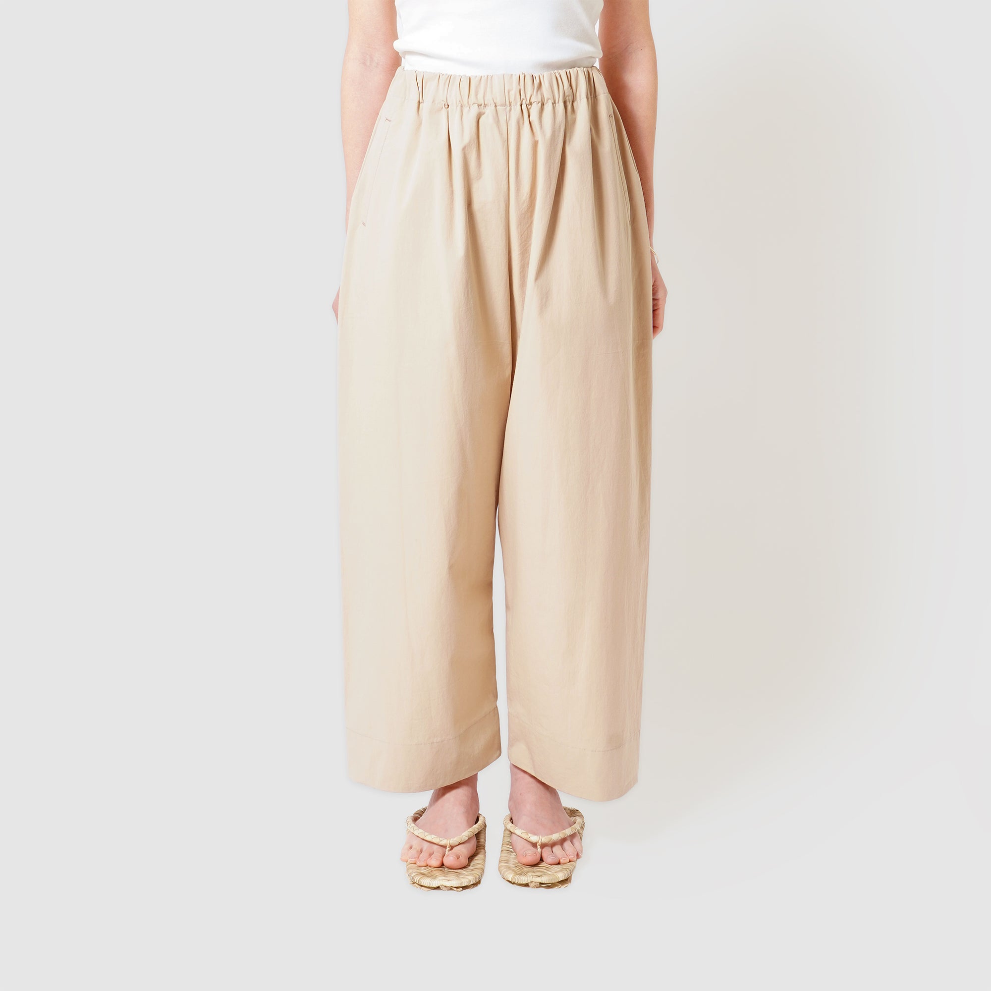 Cotton wide pants