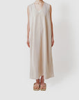 Cotton v-neck sleeveless one piece