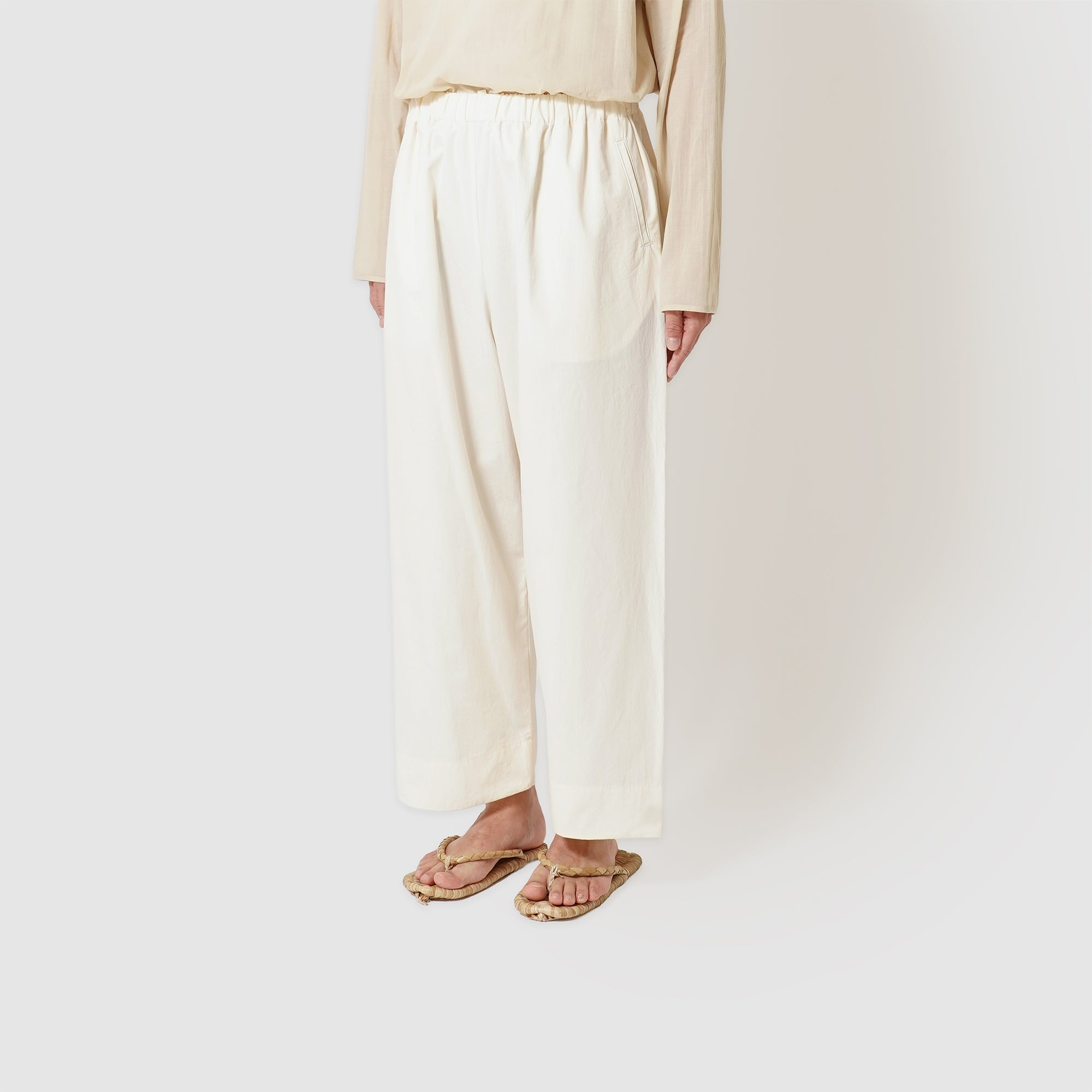 Cotton wide pants
