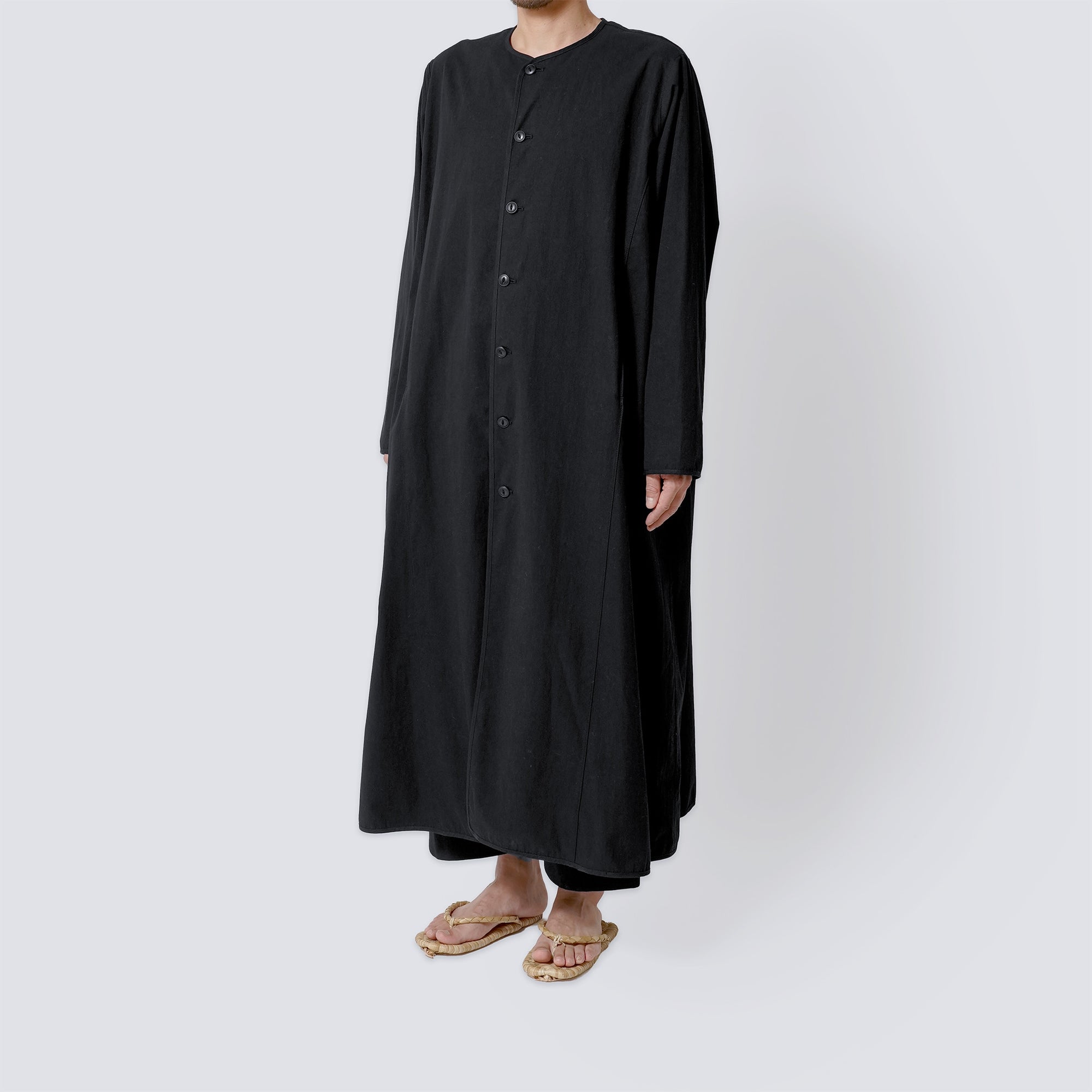Cotton long simple coat / Pre-order