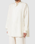 Silk band collar shirt