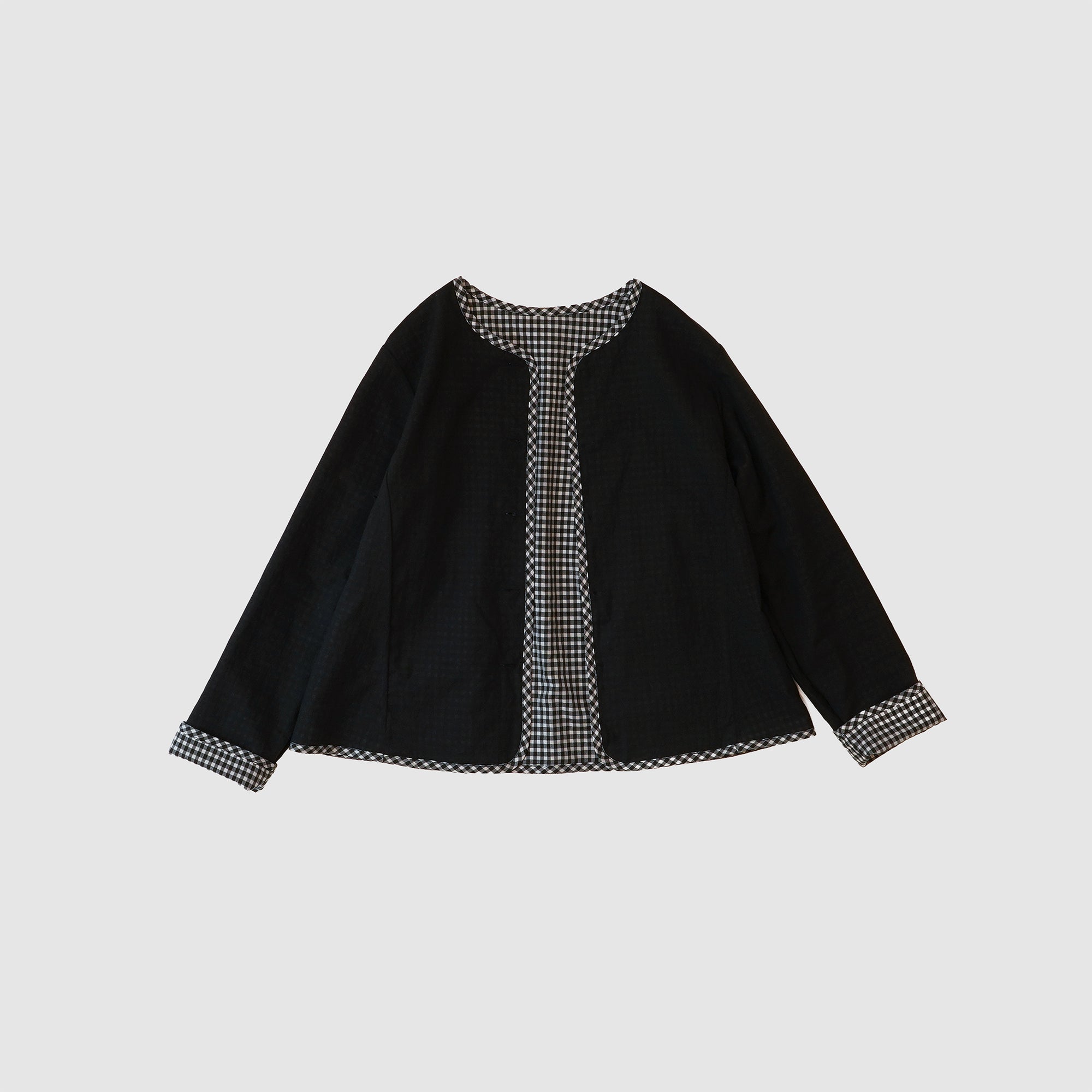 Gingham reversible simple jacket / Pre-order