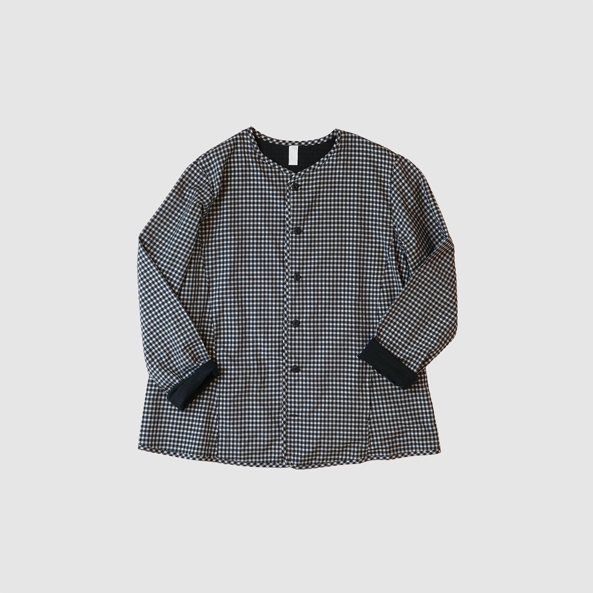 Gingham reversible simple jacket / Pre-order