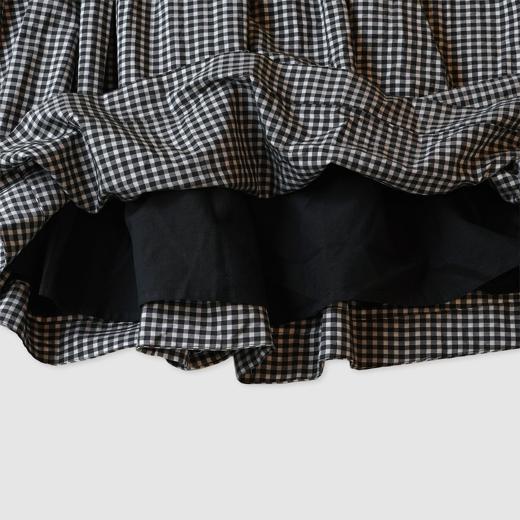 Gingham super gather skirt / Pre-order