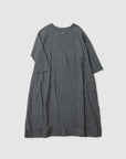 Gingham boat neck onepiece / Pre-order