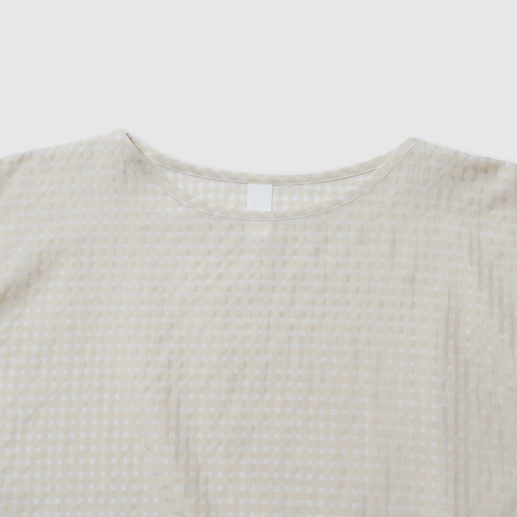 Gingham simple wide blouse / Pre-order