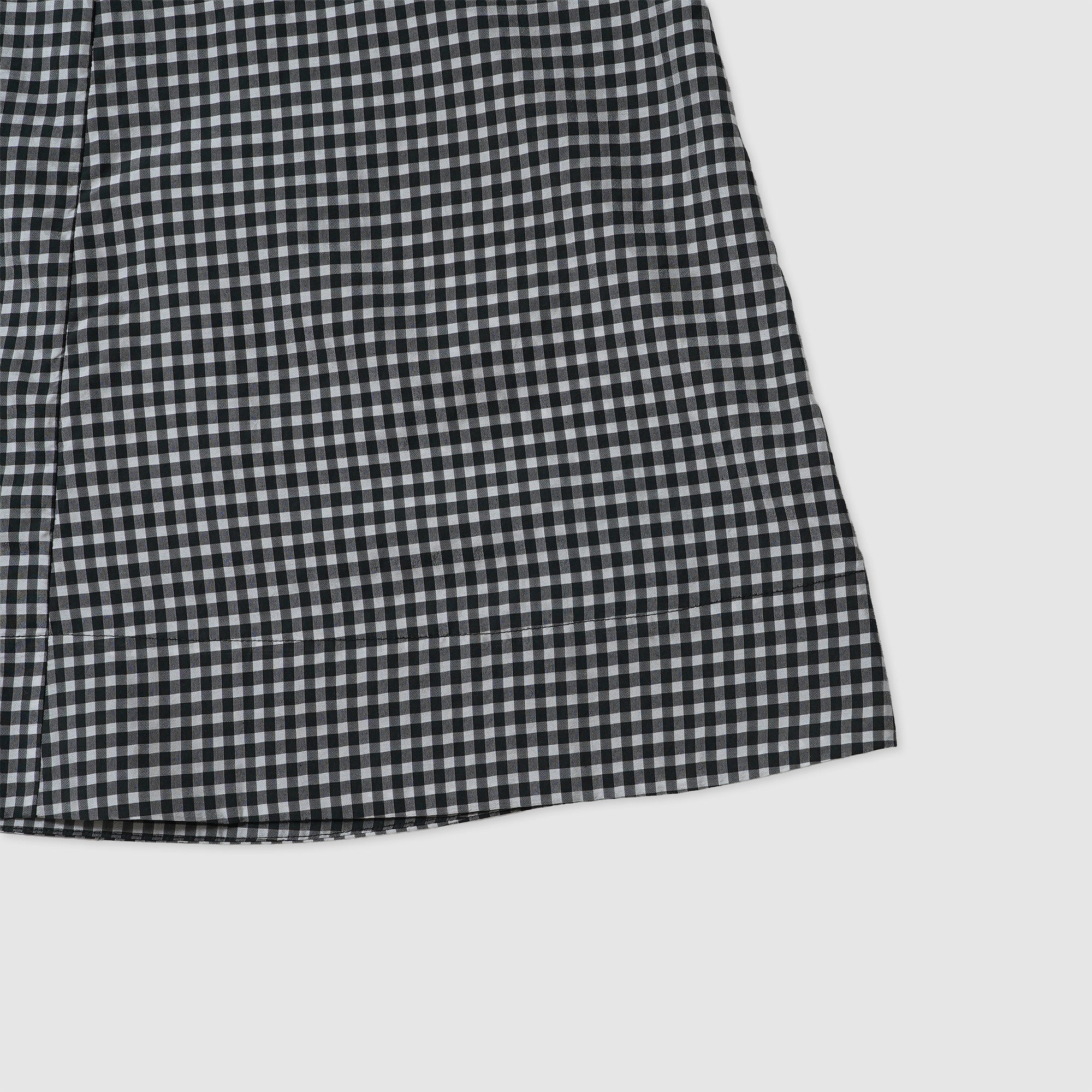 Gingham boat neck onepiece / Pre-order