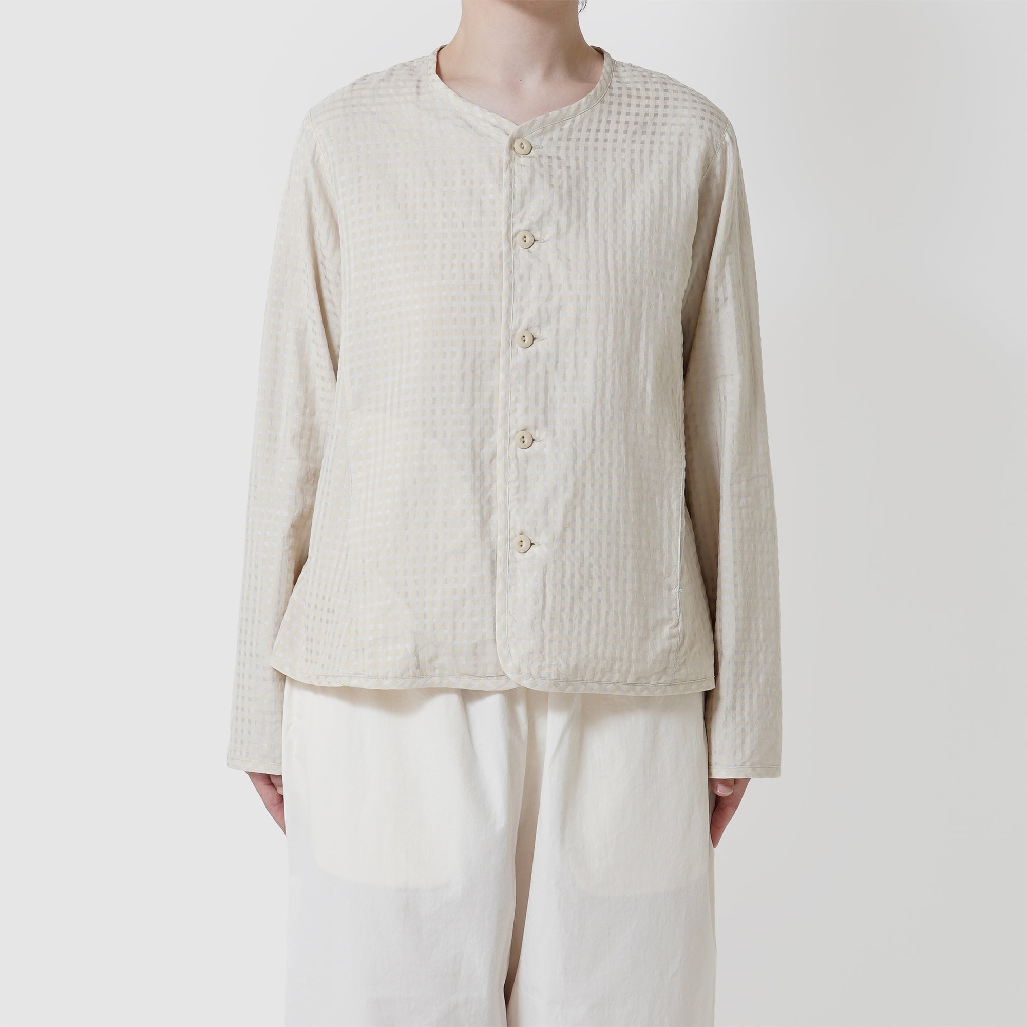 Gingham reversible simple jacket / Pre-order