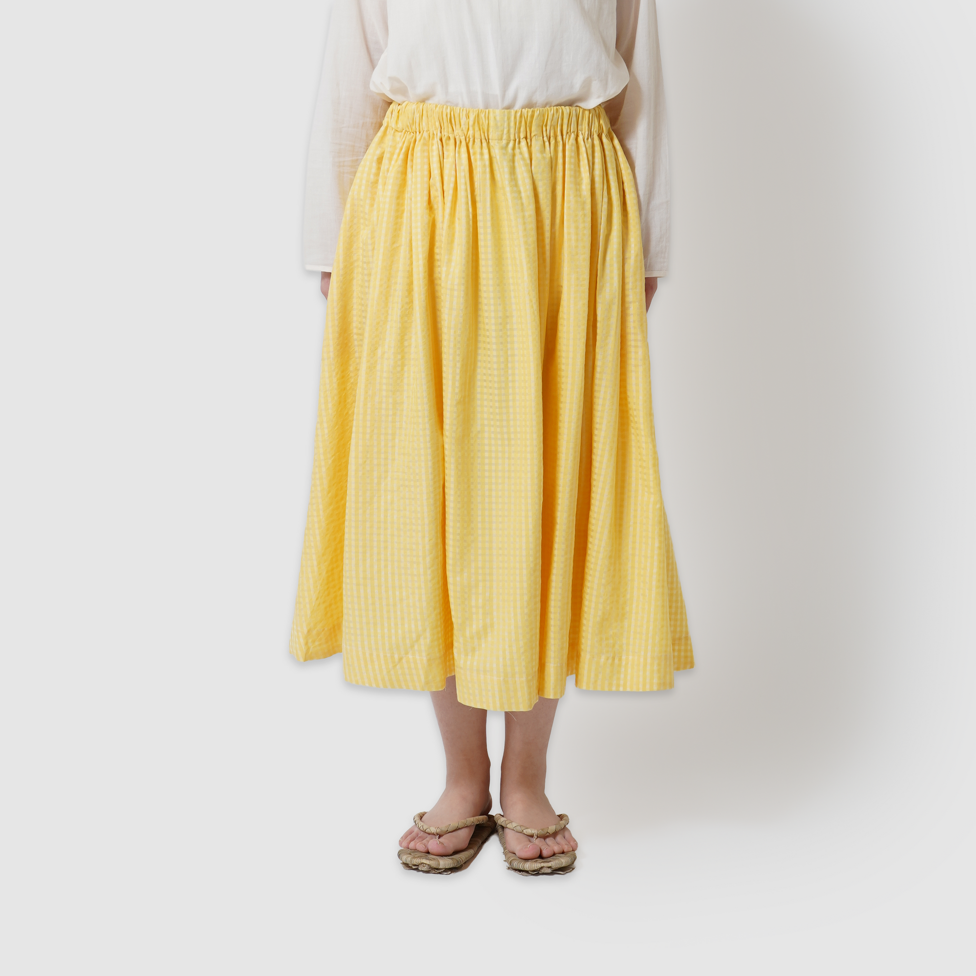 Gingham super gather skirt / Pre-order