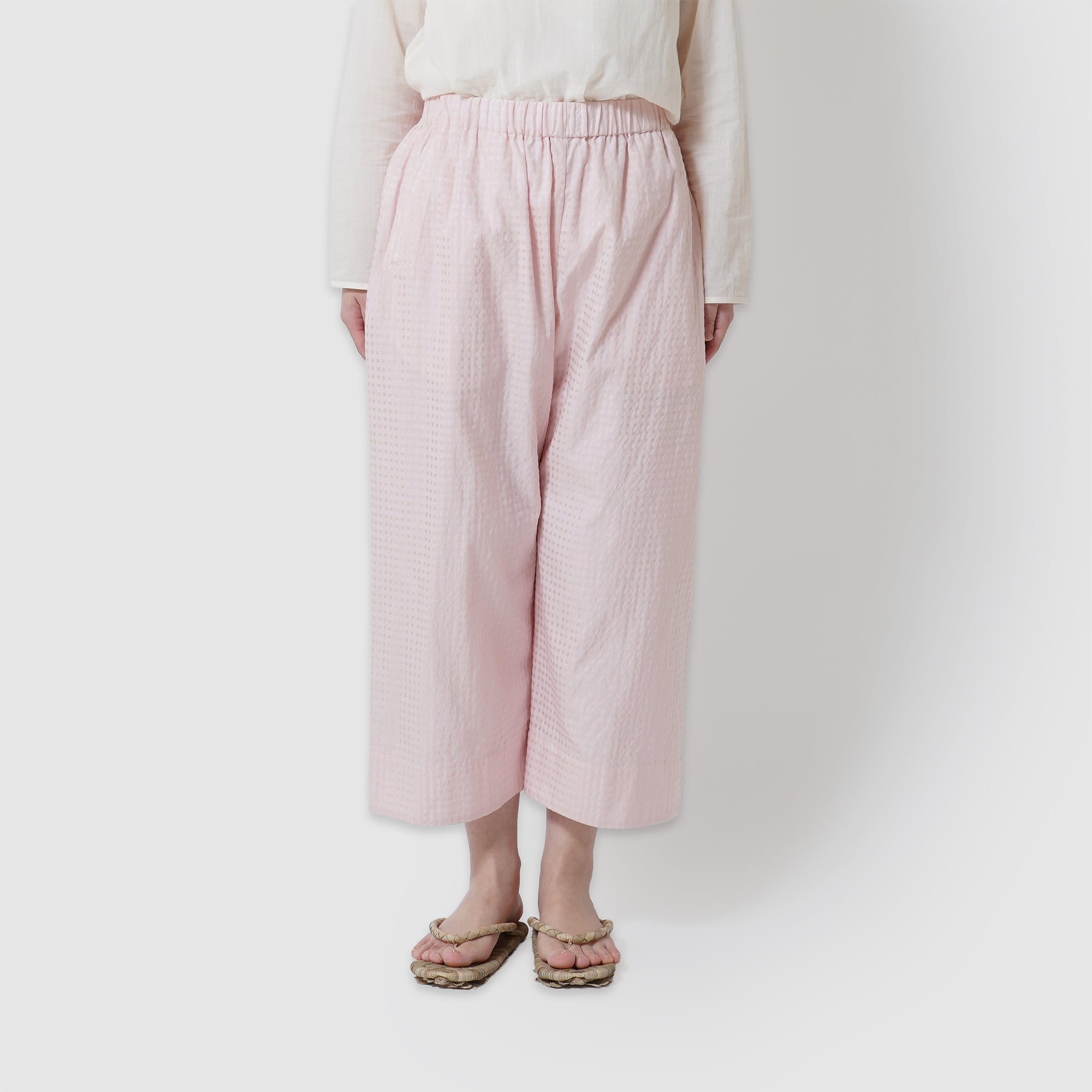 Gingham wide pants / Pre-order