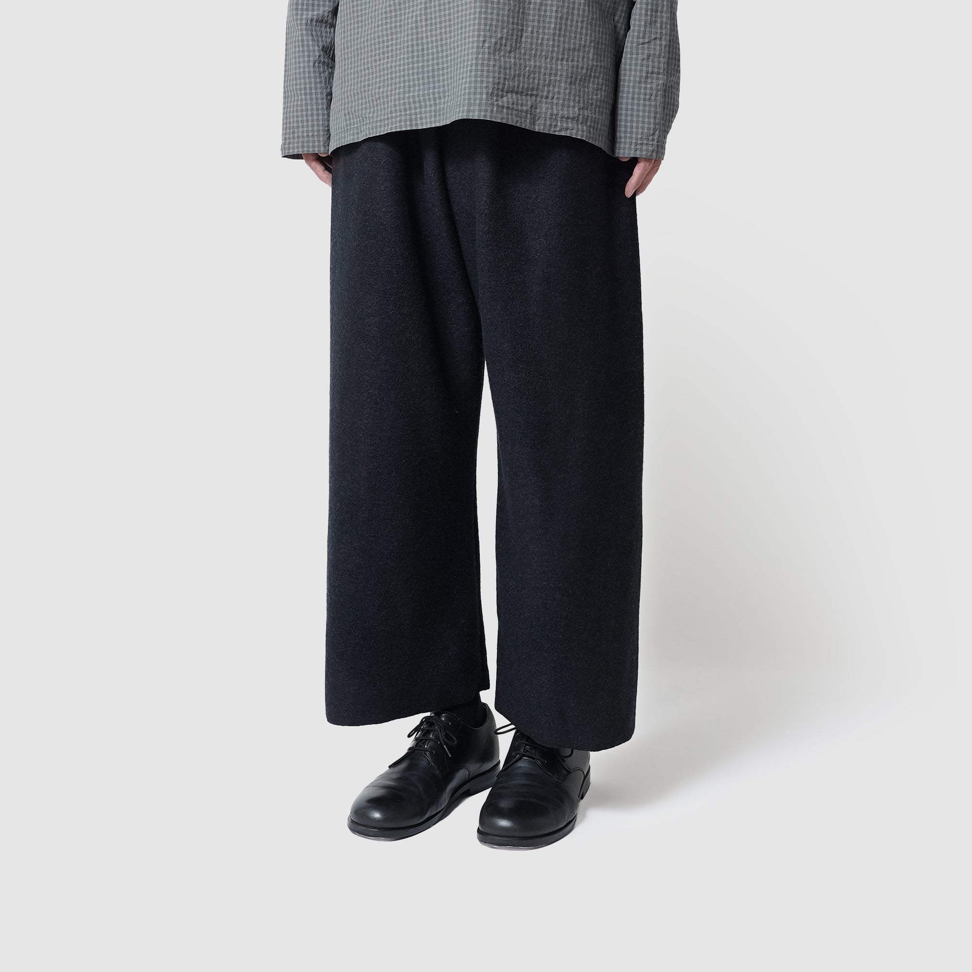 Felted wool wide pants