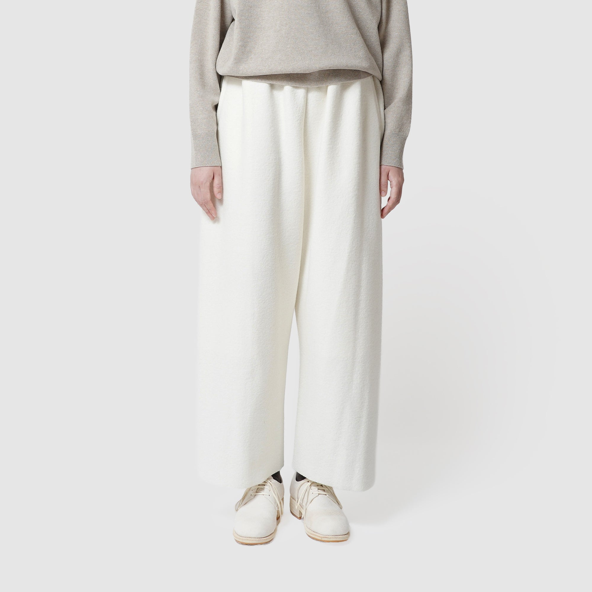 Felted wool wide pants