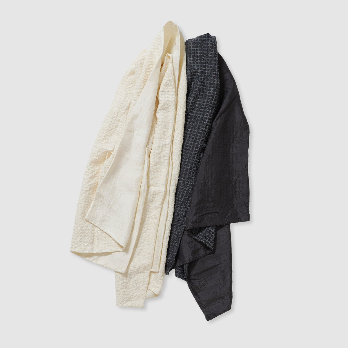Silk shaggy check shawl