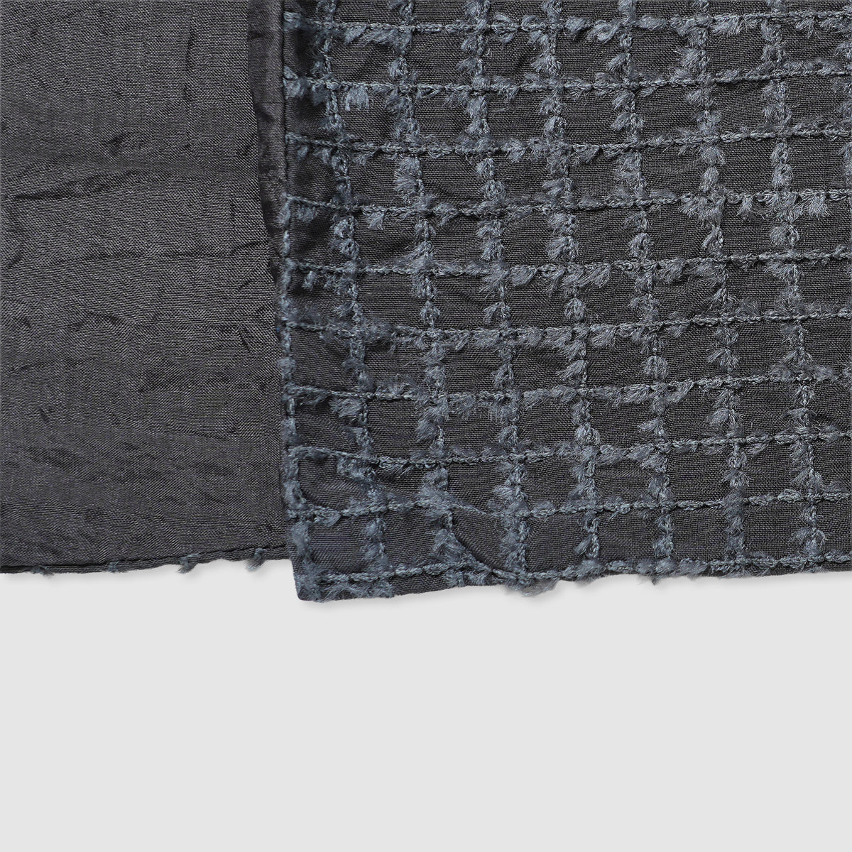 Silk shaggy check shawl